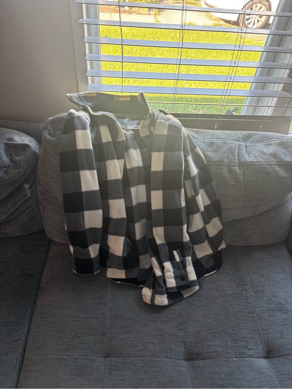 Women’s Black & White Buffalo Plaid Jacket
